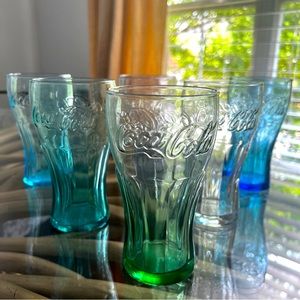 Mware Coca Cola Colored Drinking Visit Glass Tumbler Set